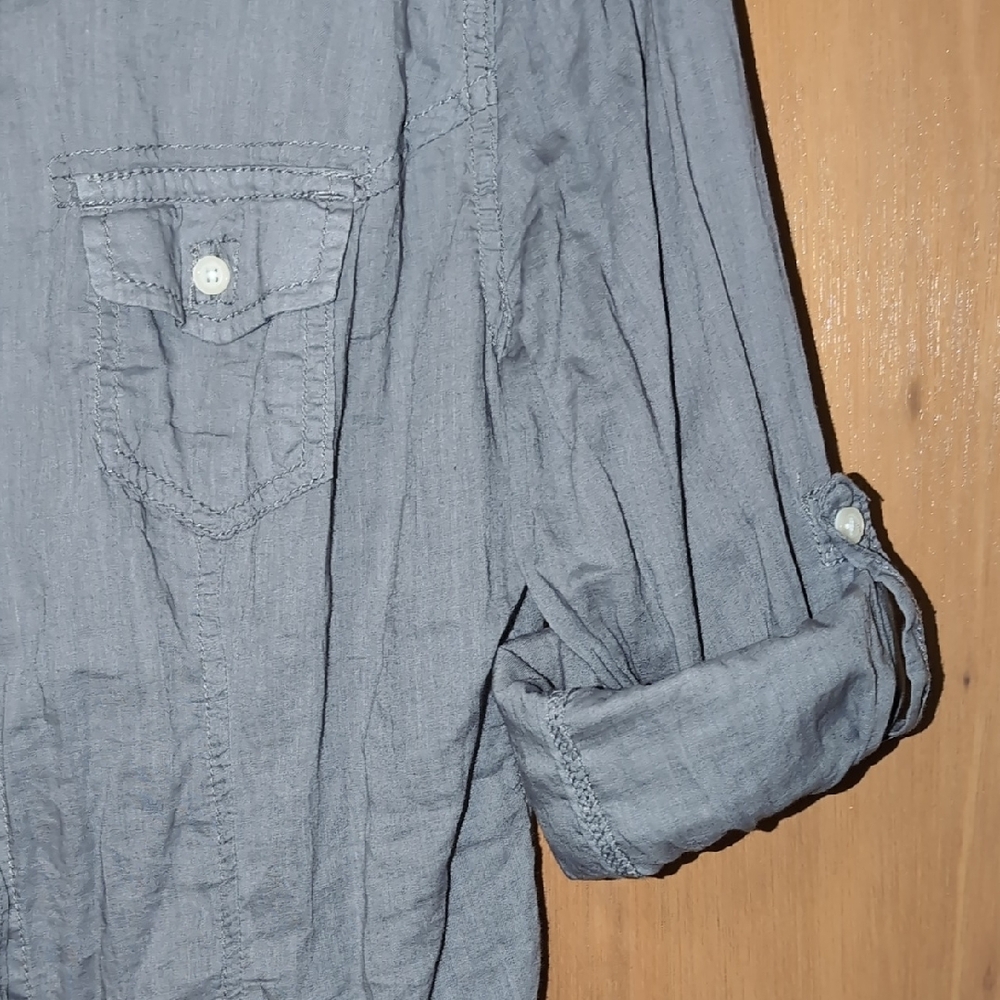Grey Button-Up Shirt - Picture 5 of 6